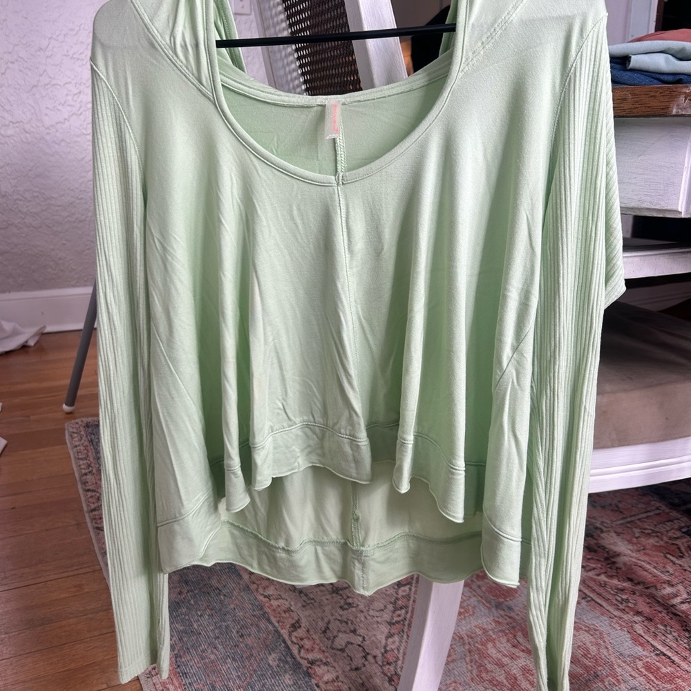 Free People Movement Mint Green Hooded Pullover